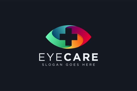 Abstract Eye and Medical Cross Logo Graphics
