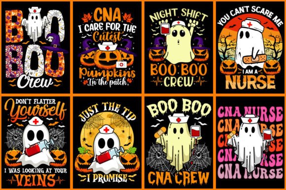 Halloween Spooky Nurse T-Shirt Bundle: Graphics and T-Shirt Designs