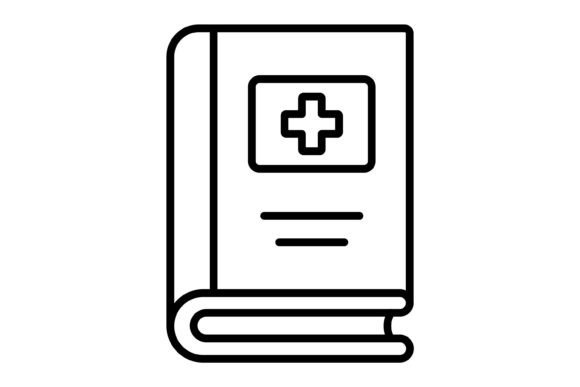 Medical Book Outline Icon Graphics