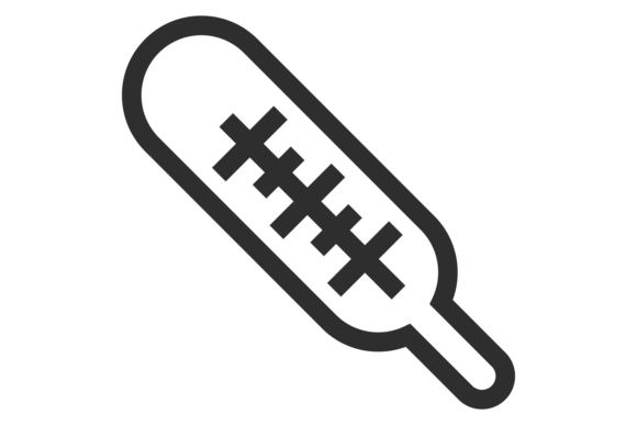 Medical Temperature Measure Tool Line Ic Graphics