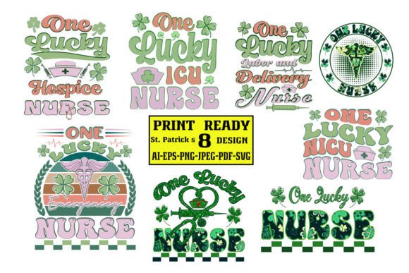 Nurse St Patricks Day T-shirt Bundle: Graphics and T-Shirt Designs