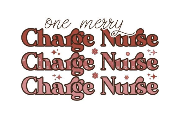 One Merry Charge Nurse Retro Christmas Graphics
