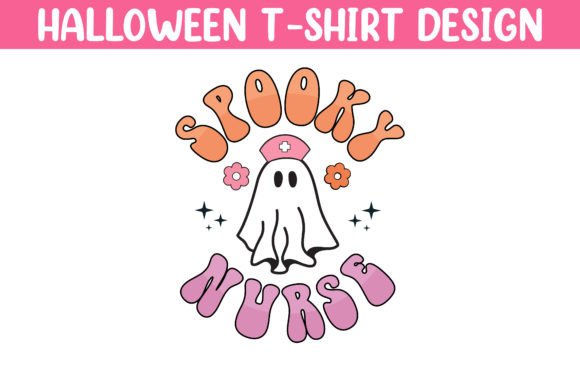 Spooky Nurse, Halloween Retro T-shirt Graphics