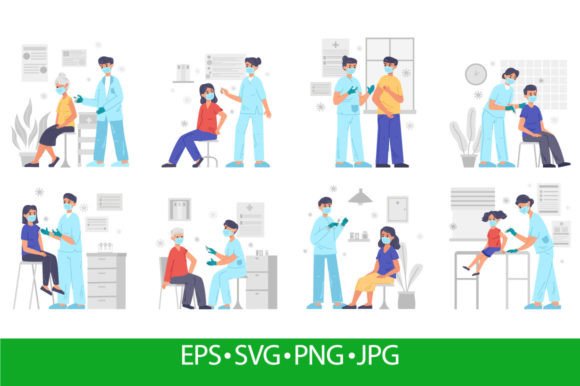 Vaccine Medical Scenes Graphics